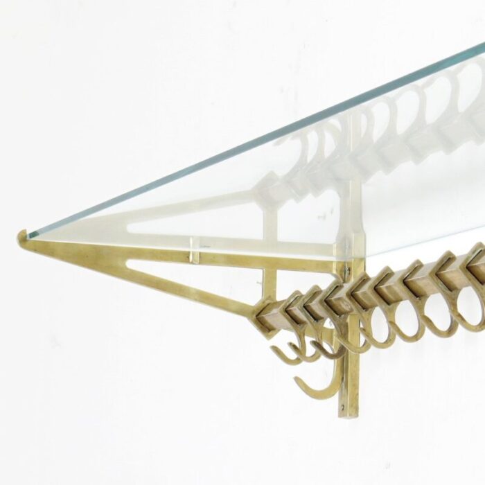 wall coat rack in copper and glass 3