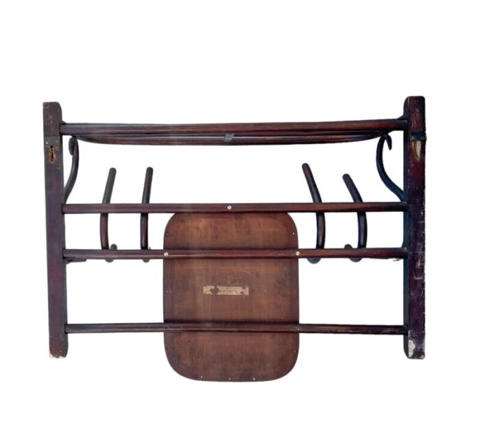 wall mounted coat rack with mirror from fischel 1900s 12