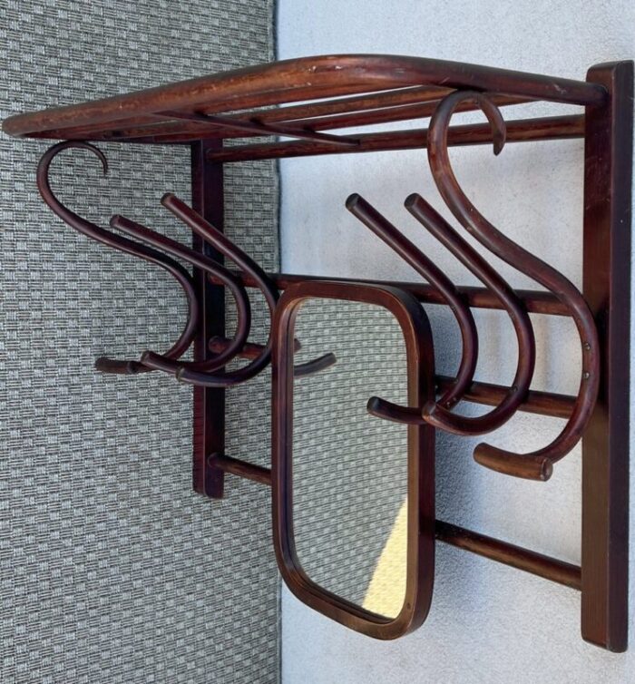 wall mounted coat rack with mirror from fischel 1900s 13