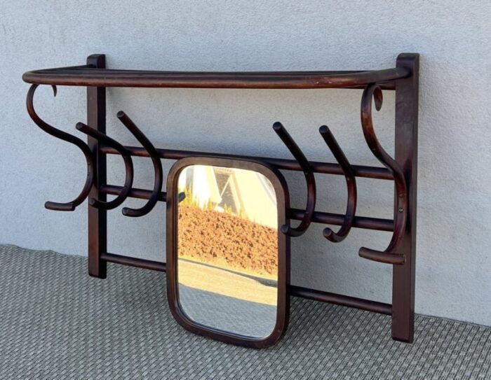 wall mounted coat rack with mirror from fischel 1900s 14