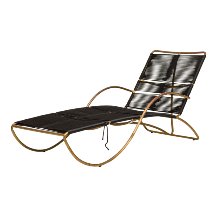 walter lamb for brown jordan furniture co mid century american brass and rope s lounge chair 8513