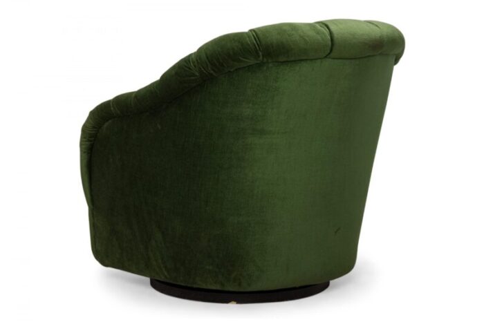 ward bennett american mid century green button tufted swivel tub lounge armchair 1718