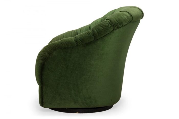 ward bennett american mid century green button tufted swivel tub lounge armchair 2142