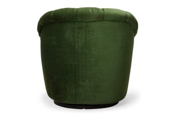 ward bennett american mid century green button tufted swivel tub lounge armchair 5060