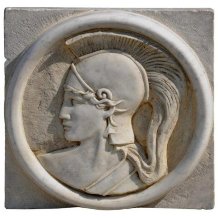 white carrara bas relief with pallade atena motif early 20th century 1