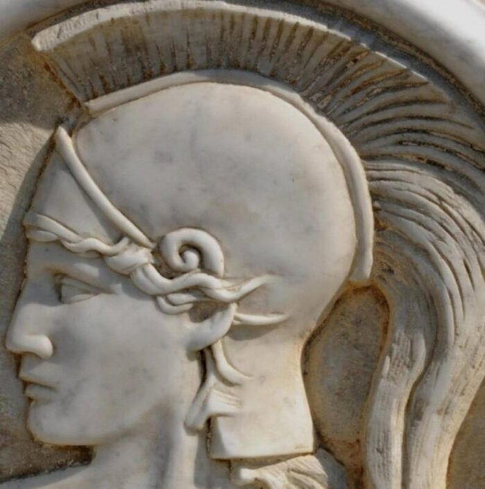 white carrara bas relief with pallade atena motif early 20th century 5