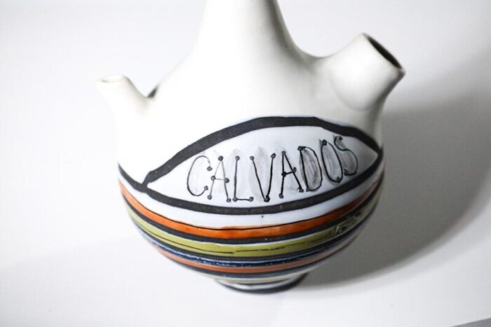 white ceramic calvados pitcher by roger capron for vallauris 1960s 10