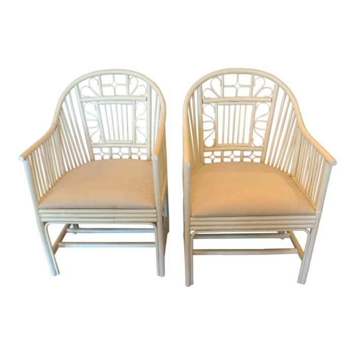 white rattan club chairs by red egg a pair 9239