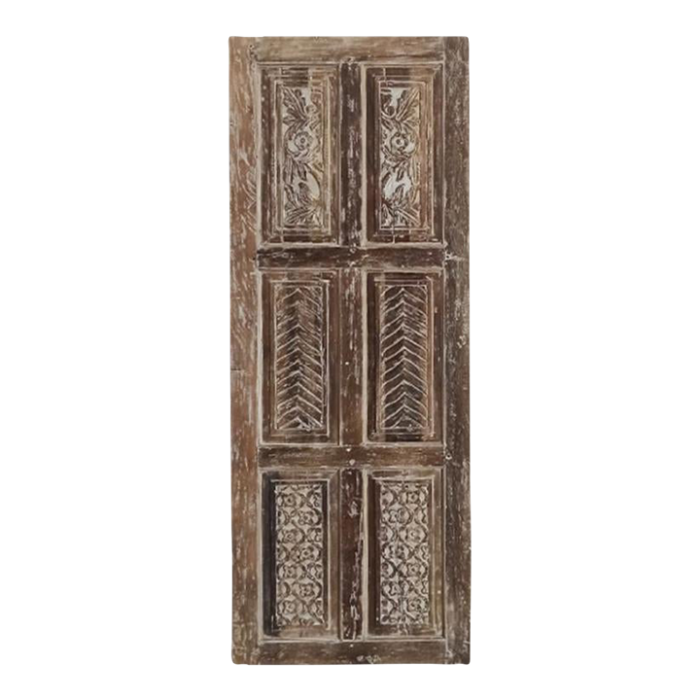 whitewash indo french carved sliding barn door 80 4475