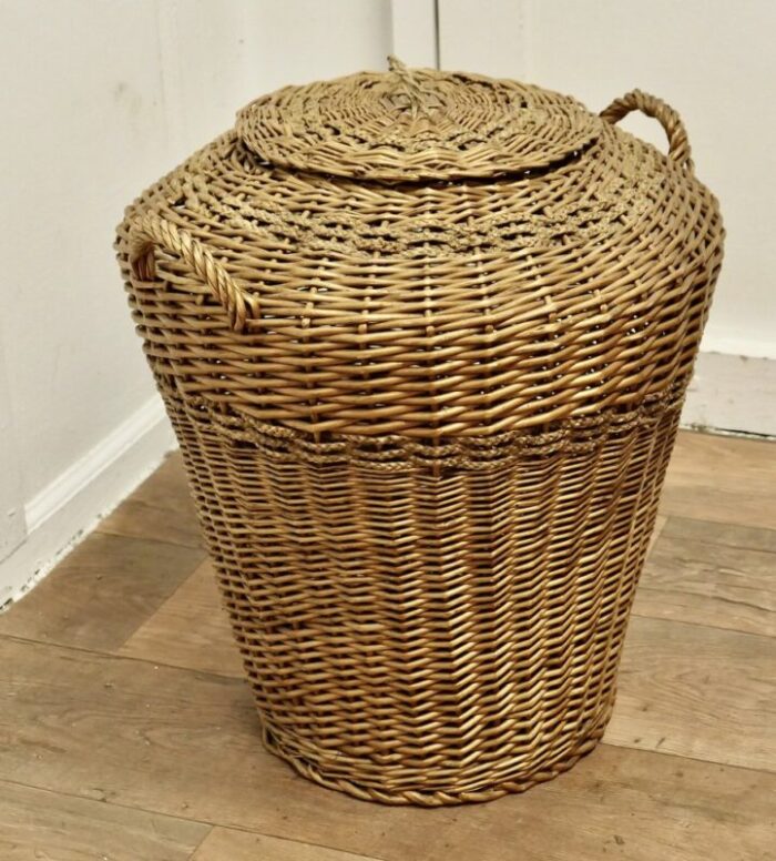 wicker laundry basket 1920s 3