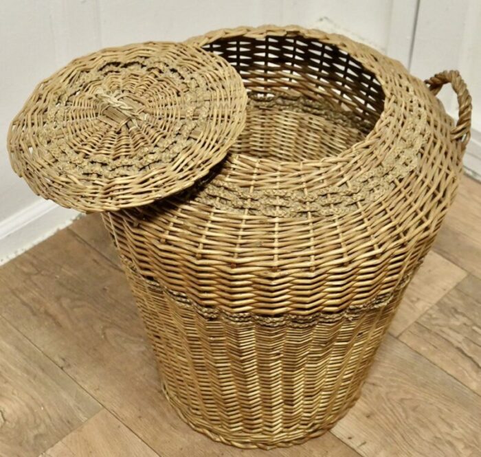 wicker laundry basket 1920s 4