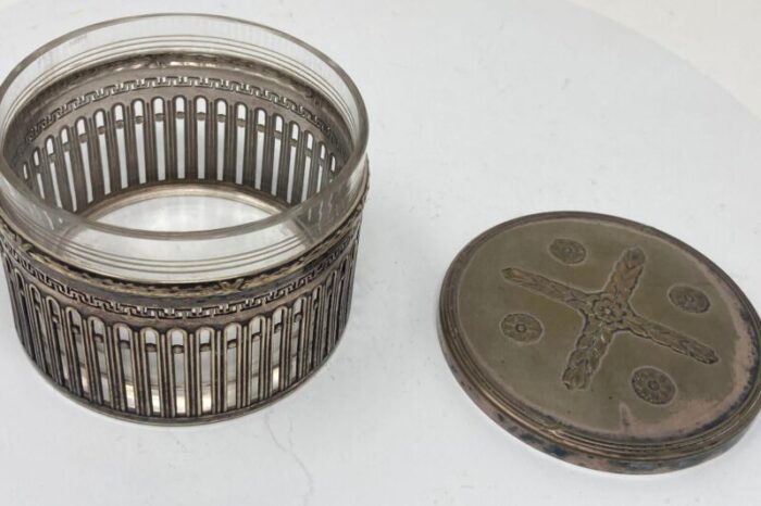 wmf german art deco round silver plated box 1910s 1941