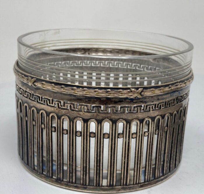 wmf german art deco round silver plated box 1910s 5650