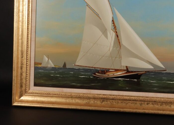 yacht racing off cape cod vernon broe american 1930 2011 oil on board 7143