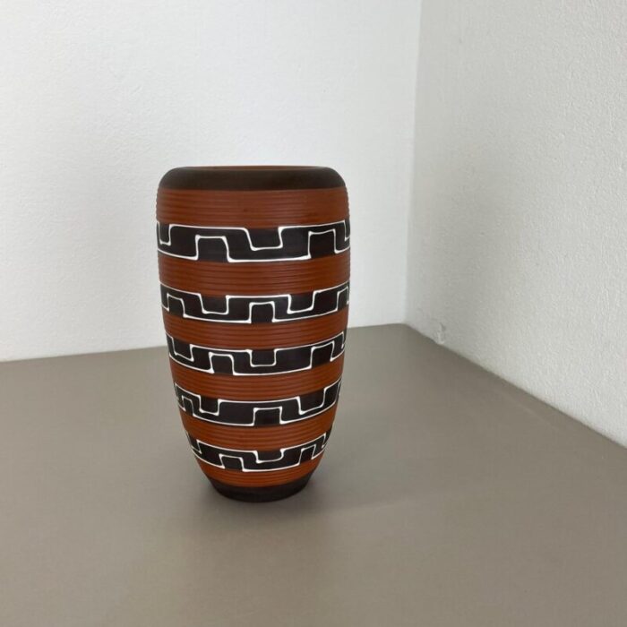 zig zag fat lava ceramic vases by ilkra ceramics 1950s 2