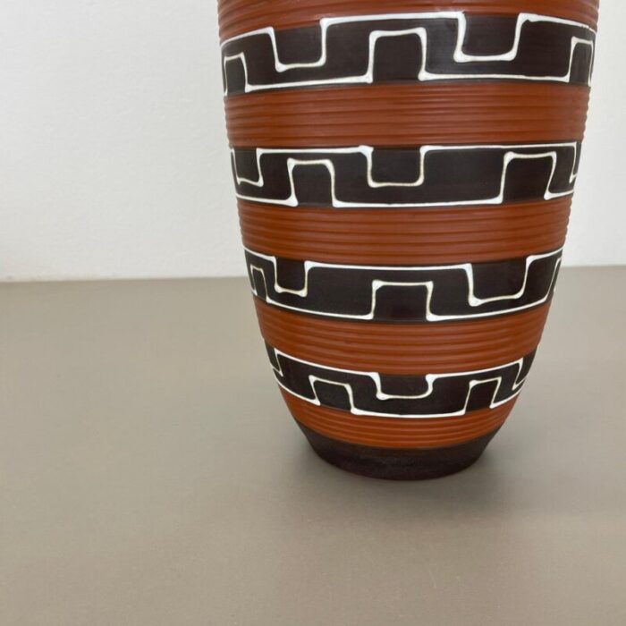 zig zag fat lava ceramic vases by ilkra ceramics 1950s 5