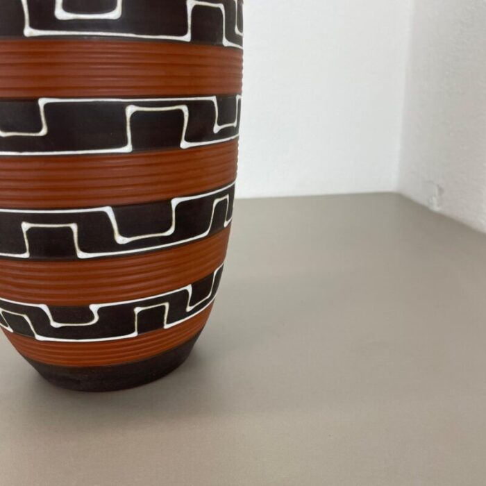 zig zag fat lava ceramic vases by ilkra ceramics 1950s 6